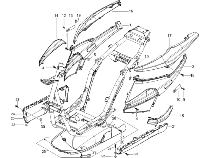 Parabrezza per moto - Spoiler Piaggio NRG Power DD 50 2-stroke LC 2007-2017 nero lucido 94