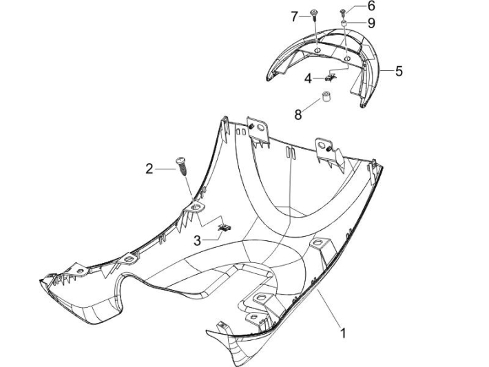 Parabrezza per moto - Spoiler Piaggio Zip 50 SP 2-stroke LC 2006-2013 nero lucido 94