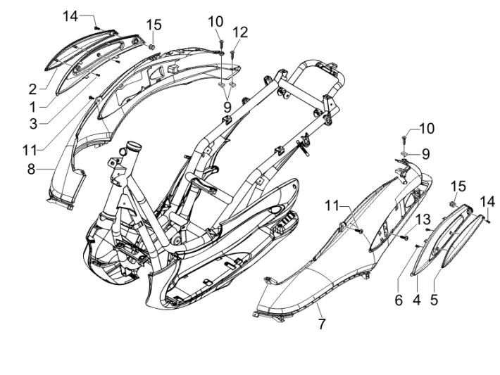 Parabrezza moto Piaggio Beverly 500 Euro 3 2007-2012 grigio 713/B