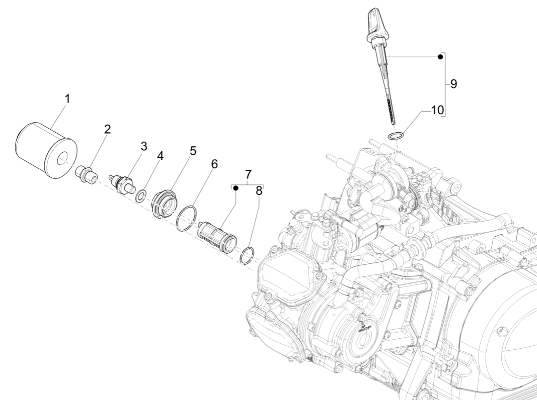 Pompa Acqua - Filtro Olio Piaggio Medley 125 ABS Euro 5 2021-2022