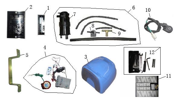 Varie parti Turbho RG50 bianche nere