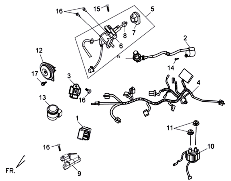 Albero portacavi Sym Jet 4 (R086) rosso