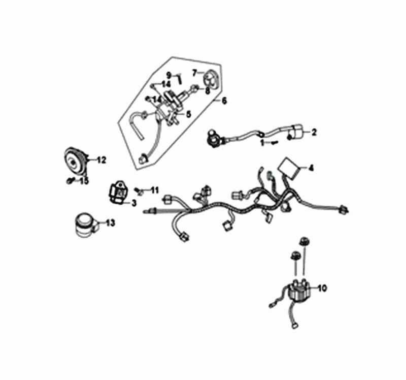Cablaggio Sym Orbit II Euro 4 grigio opaco