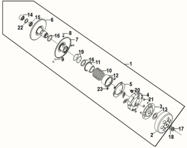 Driven pulley assy Sym Fiddle IV 125i LC ABS E5 2020-2021