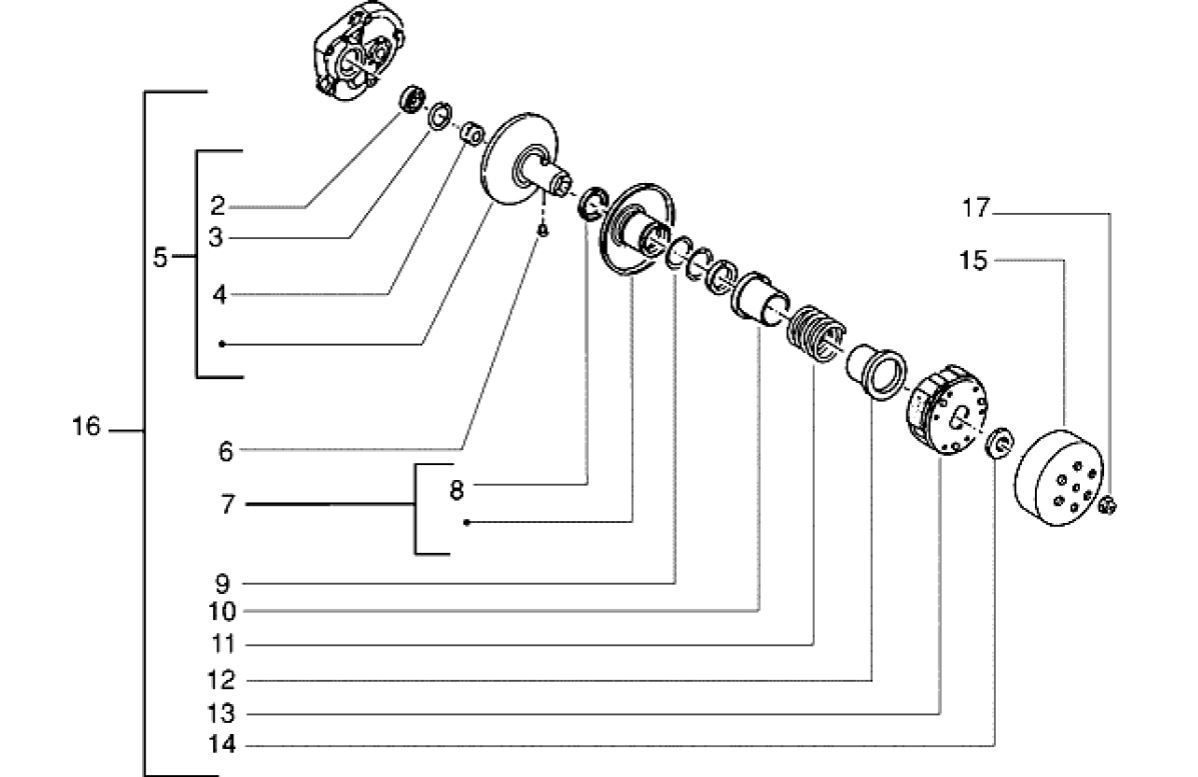 Frizione - Scatola giunto AC a 2 tempi Piaggio Zip RST 50