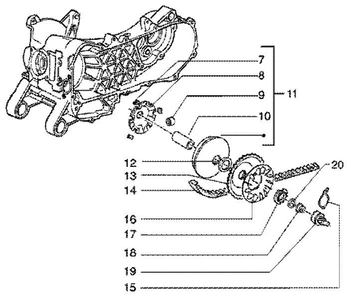 Variatore - cinghia trapezoidale Piaggio Liberty 4 tempi ←2006