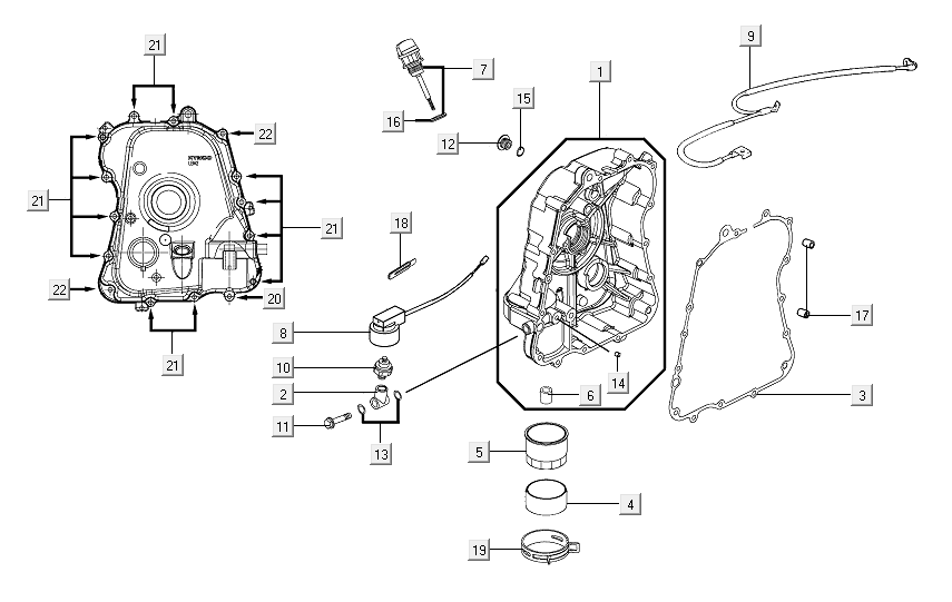 Carter - Dipstick - Filtro olio Kymco Xciting 500R EVO