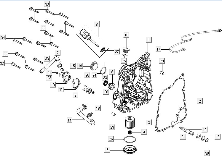 Carter - Dipstick - Filtro olio Kymco New Downtown 350i ABS