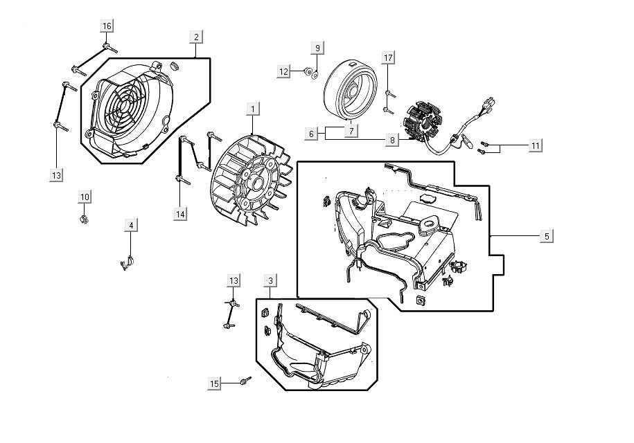 Accensione - Statore - Volano - Cappucci di raffreddamento Kymco People S 150i Euro 4