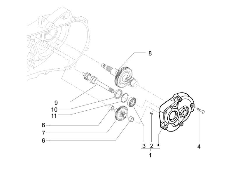 Cambio - Trasmissione Vespa LXV 4 tempi 2V 25km/h