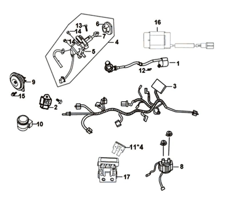 Cablaggio - Blocchetto di accensione - Parti elettriche Sym Symphony ST Euro 4