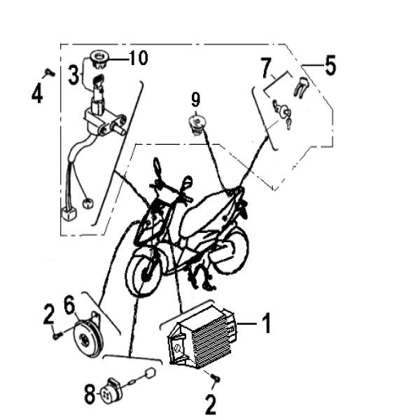 Cablaggio - Blocchetto di accensione - Parti elettriche Generic Xor 50 2 tempi 2006 argento