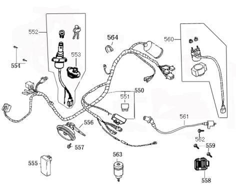 Parti elettriche Benzhou ZN50QT-36 champagne