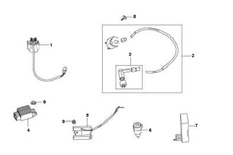 Parti elettriche China Filly a 4 tempi