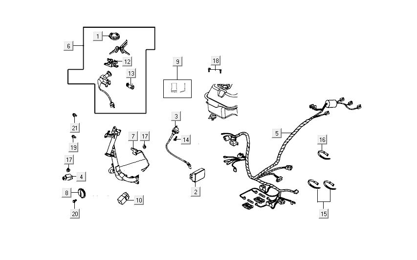 Ricambi elettrici Kymco Carry 4 tempi nero