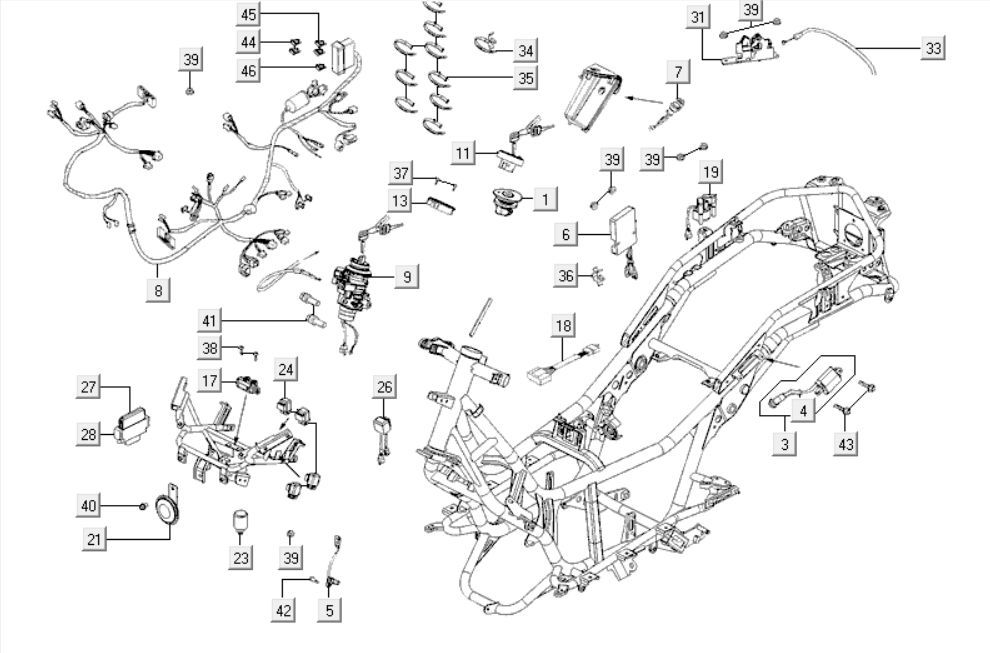 Parti elettriche Kymco Downtown 300i grigio scuro