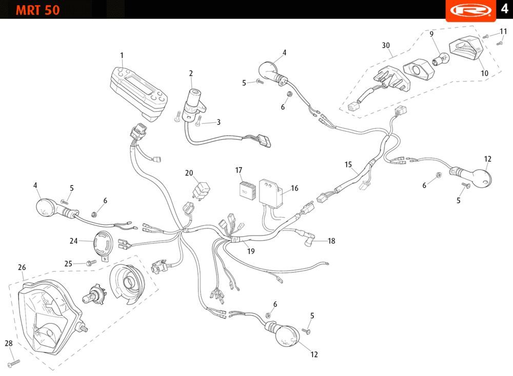 Parti elettriche Rieju MRT pro SM bianco 2010 2 tempi