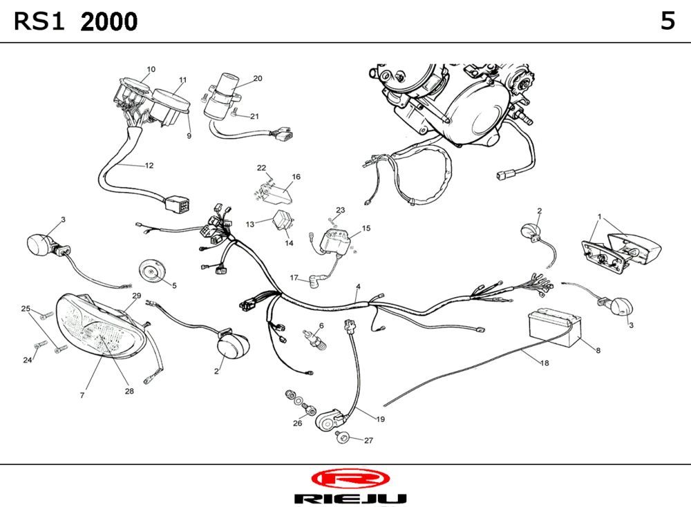 Parti elettriche Rieju RS1 grigio opaco 2002 2 tempi