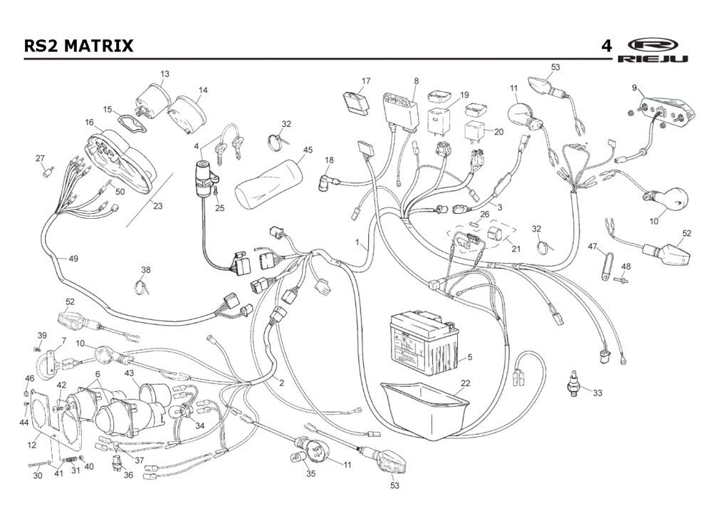 Ricambi elettrici Rieju Rs2 blu 2005 2 tempi