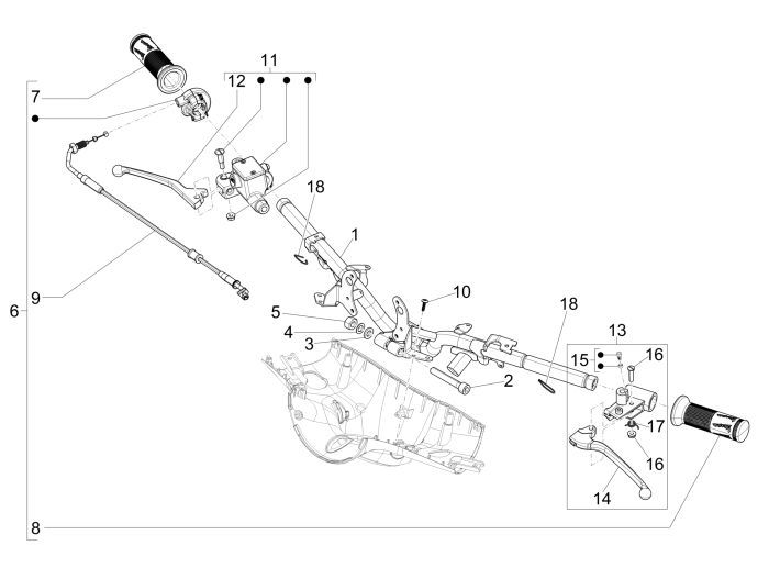 Volante - Componenti sterzo Vespa Primavera 50 2-stroke AC