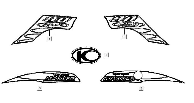 Emblemi - Adesivi Kymco Maxxer 90 Black