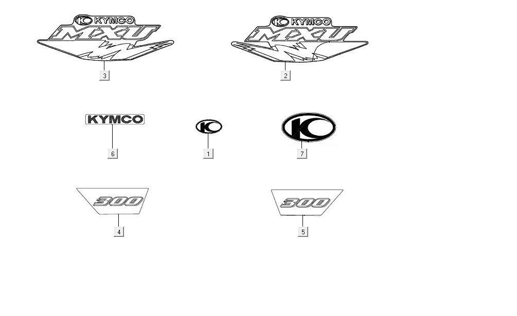 Emblemi - Adesivi Kymco MXU 300