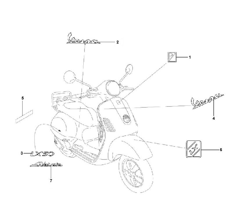 Stemmi - Adesivi Vespa LX 50 4 tempi 4V 45km/h