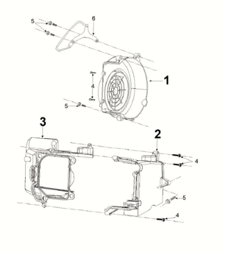 Engine cover Peugeot Django 125 EFI E5 2021-2022