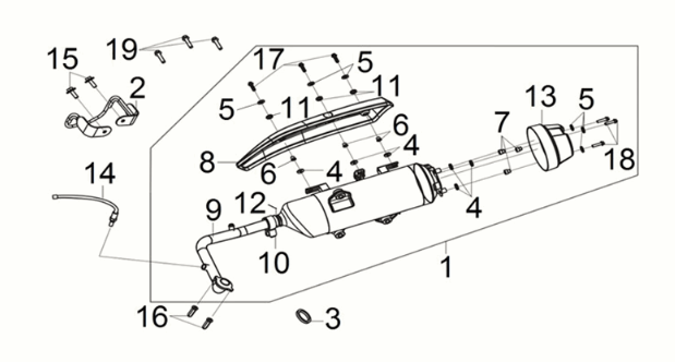 EXH. muffler Sym Joymax Z 125i E5 2022