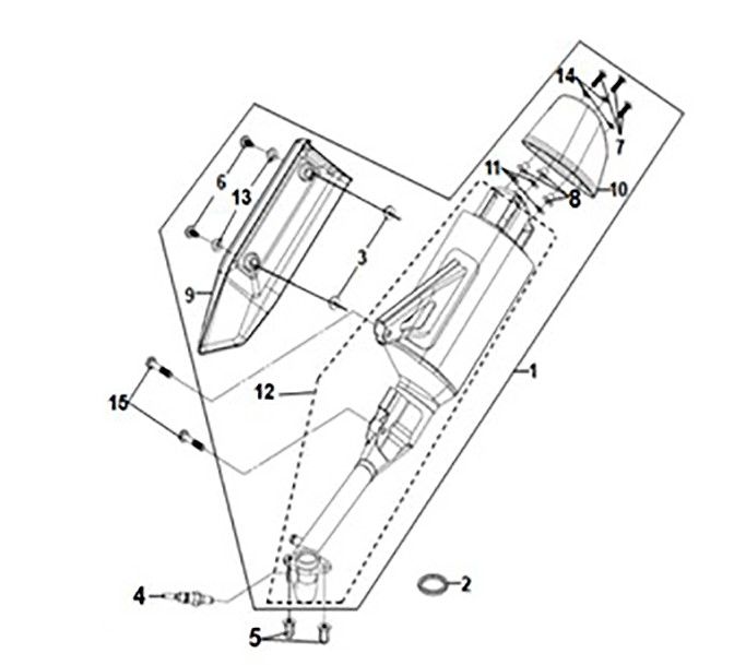 Exhaust muffler SYM ADX 125i ABS+TCS E5 2023