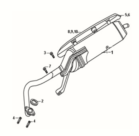 Silenziatore di scarico Sym Fiddle III 50 E3