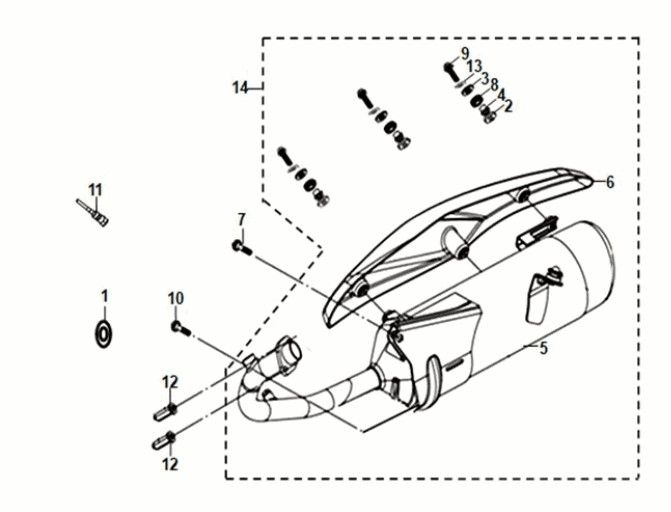 Scarico Sym Fiddle IV 50 Euro 5