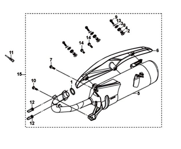 Exhaust muffler Sym Orbit II 125i E4
