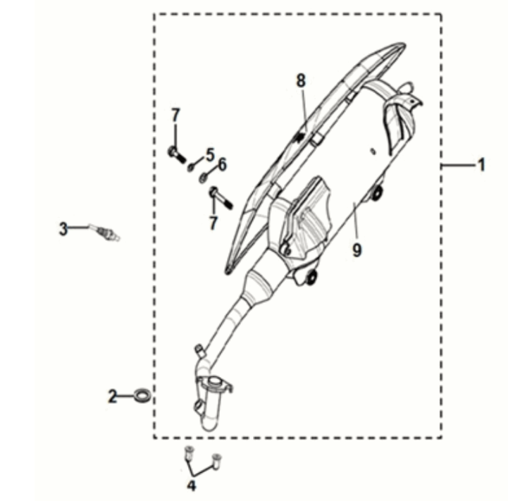 Silenziatore di scarico Sym Orbit III 50 E5
