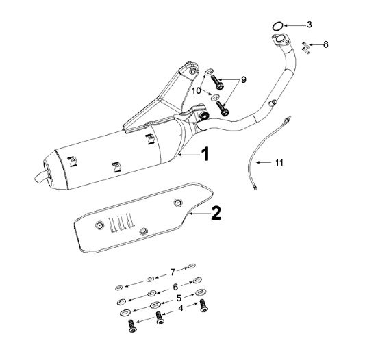 Exhaust system Peugeot Django 125 EFI E4 2018-2020