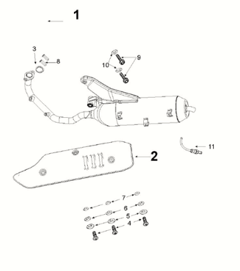 Exhaust system Peugeot Django 125 EFI E5 2021-2022