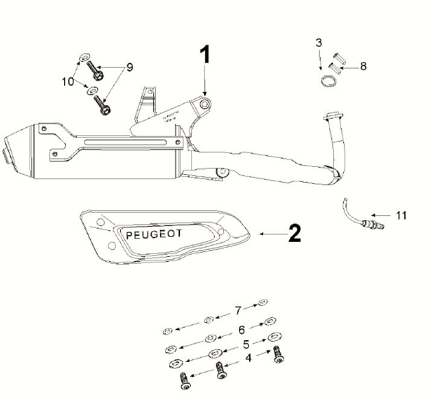 Scarico Peugeot Django 4 tempi Euro 5