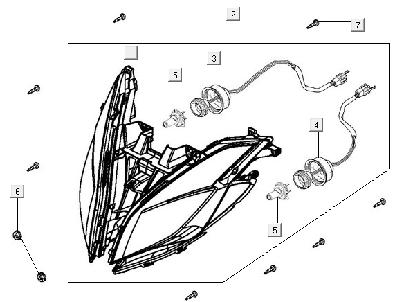 Fanale anteriore Kymco New Downtown 350i ABS