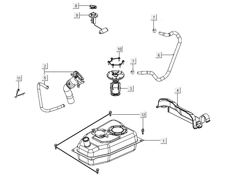 Serbatoio gas - Serbatoio galleggiante - Valvola sottovuoto Kymco People S 150i Euro 4