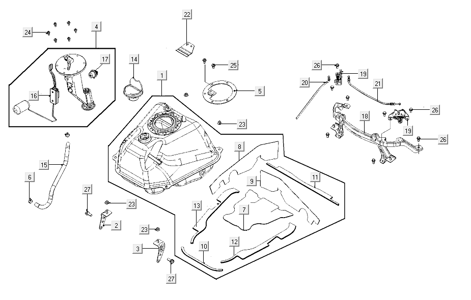 Serbatoio gas - Tank Float Kymco AK550i