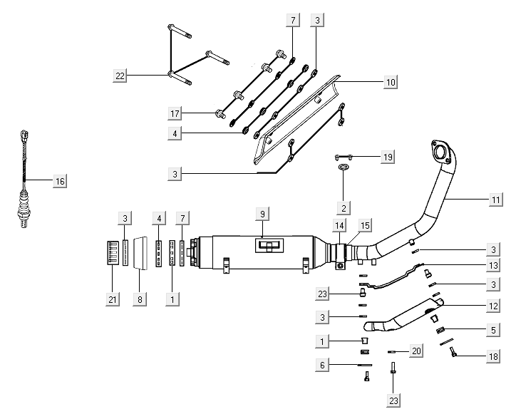 Scarico Kymco Xciting 500R EVO