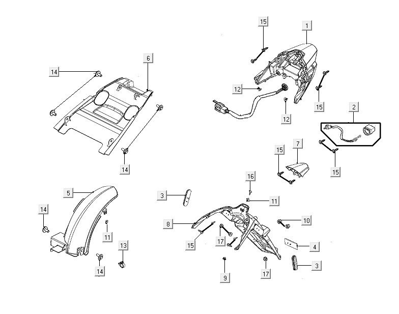 Luce Posteriore - Parafango Posteriore Kymco People S 150i Euro 4