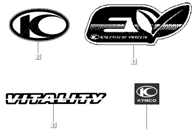 Emblemi - Adesivi Kymco E-Vitality