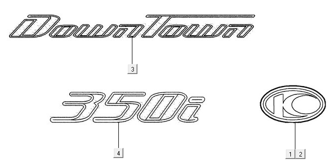 Emblemi - Adesivi Kymco New Downtown 350i ABS