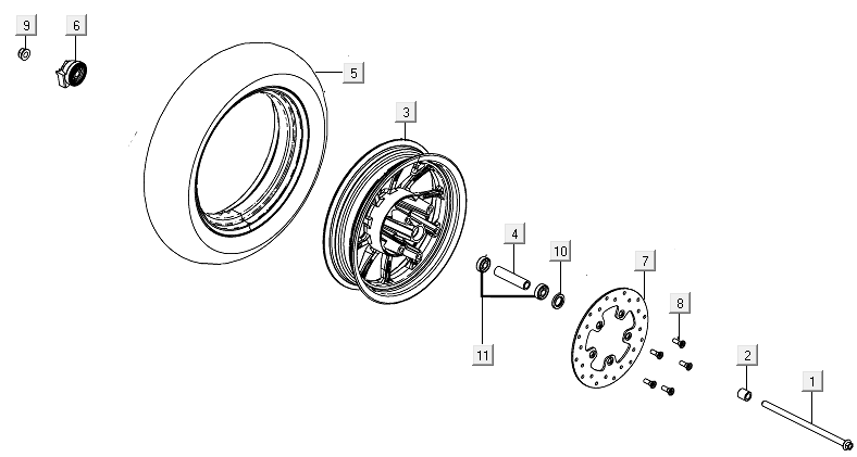 Ruota anteriore Kymco New Like 150i Euro 4