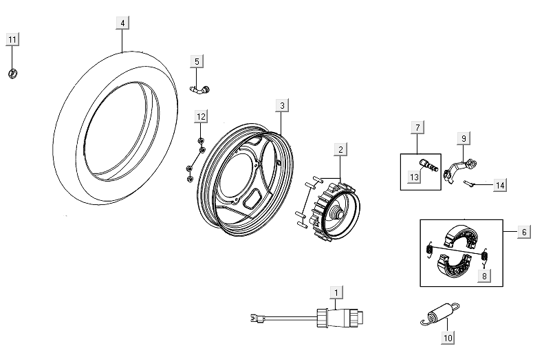 Ganasce freno posteriore Kymco E-Vitality