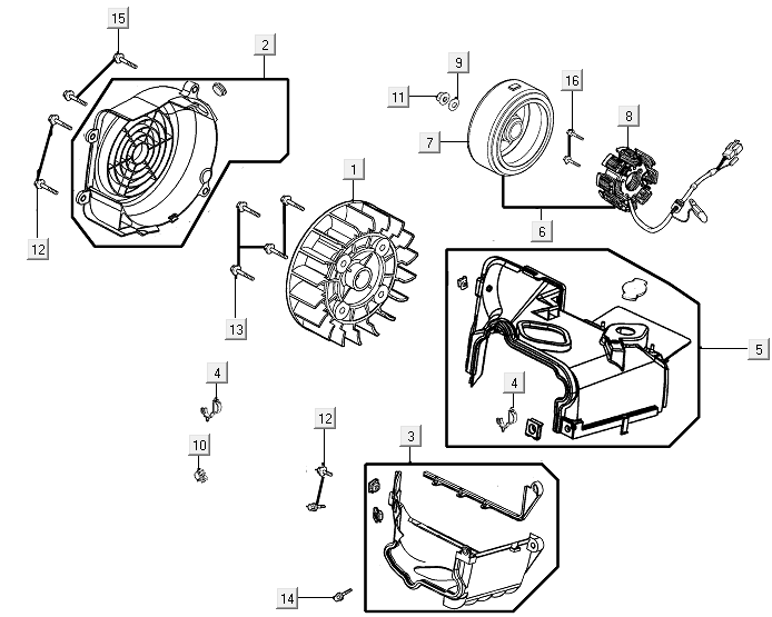 Accensione - Statore - Volano - Tappi di raffreddamento Kymco New Like 150i Euro 4