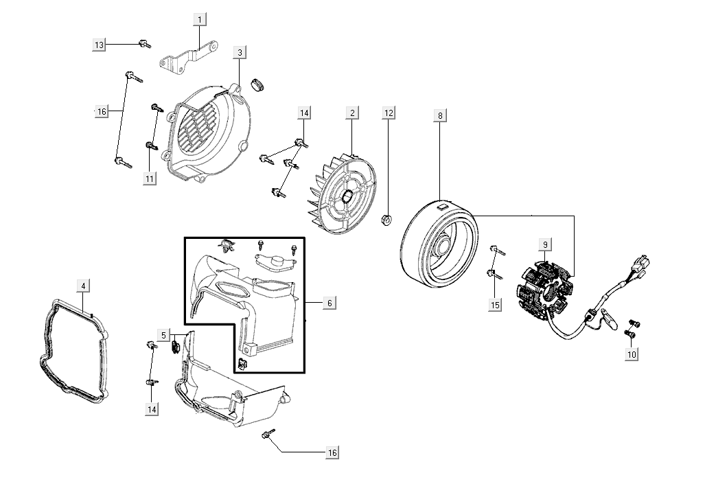 Fan cover generator Kymco Super8 R E5