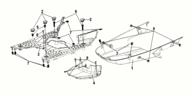 Pannello per pavimento - copertura centrale Sym Symphony ST 50 E5