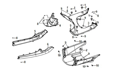 Pannello pavimento - copertura laterale Sym E-Fiddle Slate Blue (GY7547UL)
